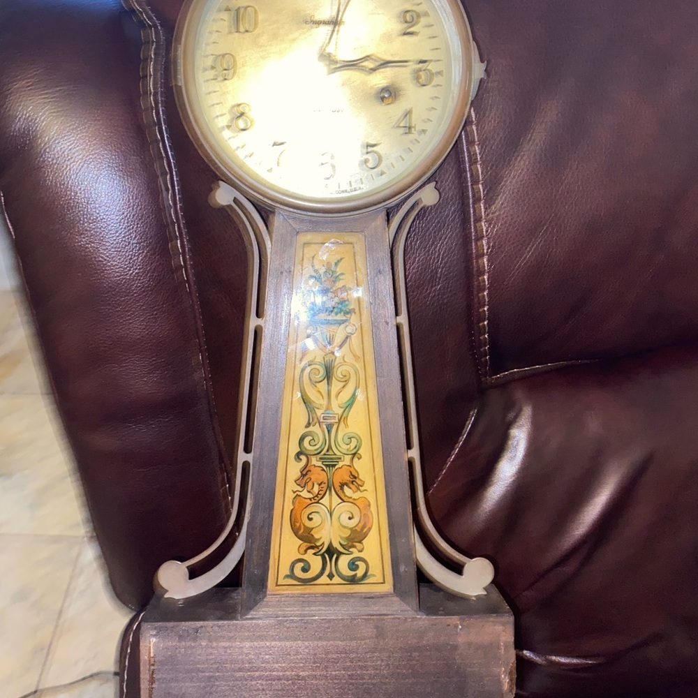 E. Ingraham Antique 8 Day Banjo Wall Clock Glass Panel MCM Not Tested As Is - Picture 16 of 16